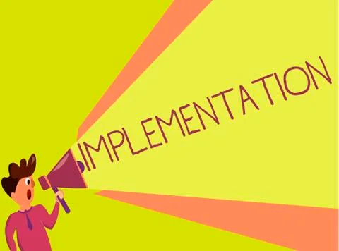 Handwriting text writing Implementation. Concept meaning The process of making 스톡 일러스트