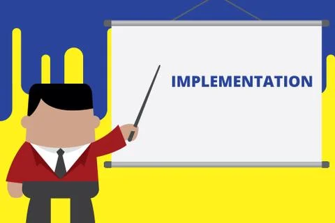Handwriting text writing Implementation. Concept meaning The process of making Illustrazione stock