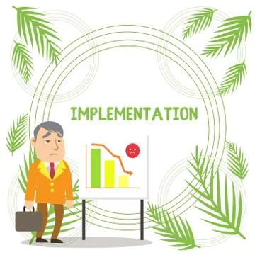 Handwriting text writing Implementation. Concept meaning The process of making Stock Illustration