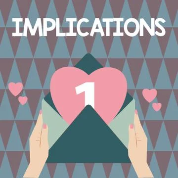 Handwriting text writing Implications. Concept meaning Conclusion State of being Stock Illustration