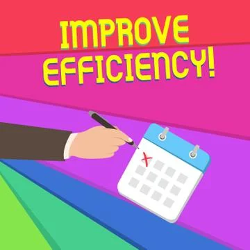 Handwriting text writing Improve Efficiency. Concept meaning Competency in Stock Illustration