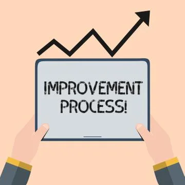 Handwriting text writing Improvement Process. Concept meaning Ongoing effort to Stock Illustration