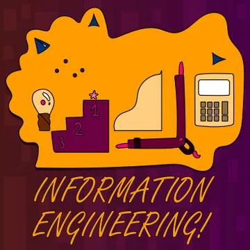 Handwriting text writing Information Engineering. Concept meaning deals with  Stock Illustration