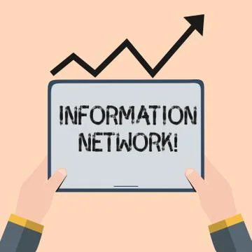 Handwriting text writing Information Network. Concept meaning computers were Stock Illustration