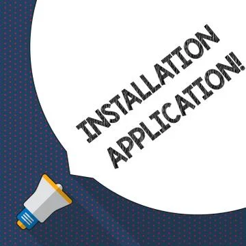 Handwriting text writing Installation Application. Concept meaning setup of c 스톡 일러스트