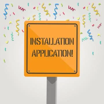 Handwriting text writing Installation Application. Concept meaning setup of c Stock Illustration