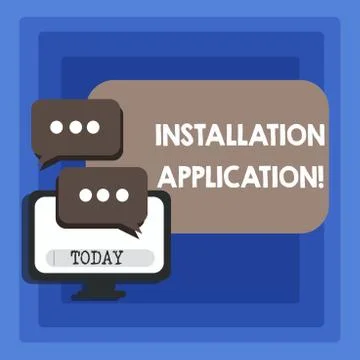 Handwriting text writing Installation Application. Concept meaning setup of c 스톡 일러스트