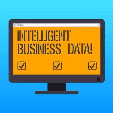 Handwriting text writing Intelligent Business Data. Concept meaning use of Stock Illustration