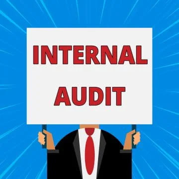Handwriting text writing Internal Audit. Concept meaning Evaluates the Illustrazione stock