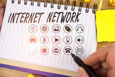Handwriting text writing Internet Network. Concept meaning connects computers Stock-Fotos