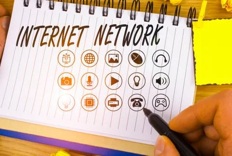 Handwriting text writing Internet Network. Concept meaning connects computers Stock-Fotos