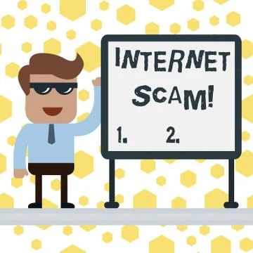 Handwriting text writing Internet Scam. Concept meaning type of fraud or scam Stock Illustration