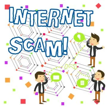 Handwriting text writing Internet Scam. Concept meaning type of fraud or scam Stock Illustration