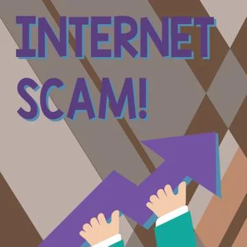 Handwriting text writing Internet Scam. Concept meaning type of fraud or scam Stock Illustration
