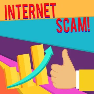 Handwriting text writing Internet Scam. Concept meaning type of fraud or scam Stock Illustration