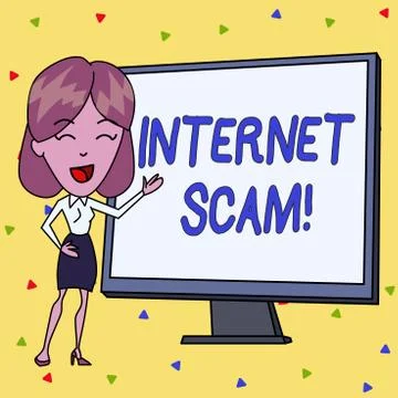 Handwriting text writing Internet Scam. Concept meaning type of fraud or scam Stock Illustration
