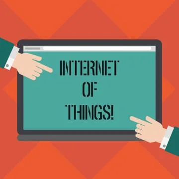 Handwriting text writing Internet Of Things. Concept meaning interconnection via 스톡 일러스트