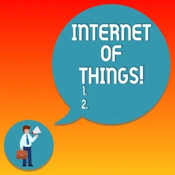 Handwriting text writing Internet Of Things. Concept meaning interconnection via Stock Illustration