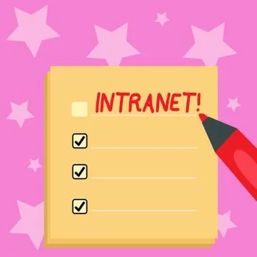 Handwriting text writing Intranet. Concept meaning Private network of a company Stock Illustration