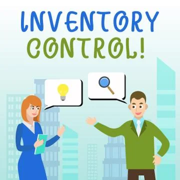 Handwriting text writing Inventory Control. Concept meaning regulating and Ilustração Stock