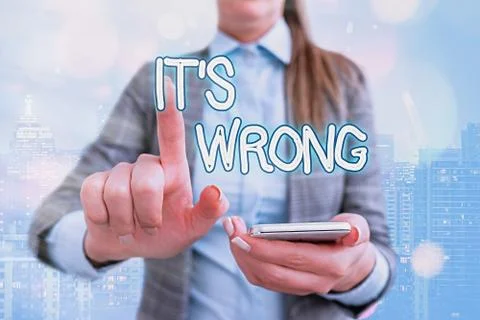 Handwriting text writing Its Wrong. Concept meaning the reaction of the wrong Foto stock