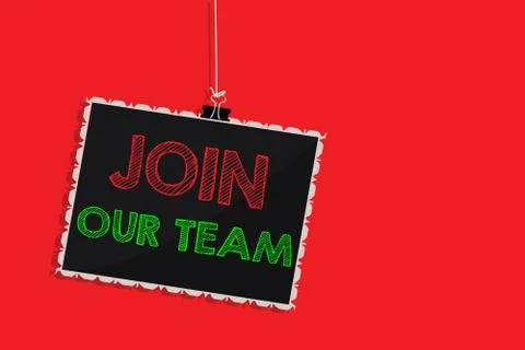 Handwriting text writing Join Our Team. Concept meaning Allied Associate Work Stock Illustration