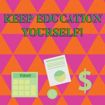Handwriting text writing Keep Education Yourself. Concept meaning Learning イラスト素材