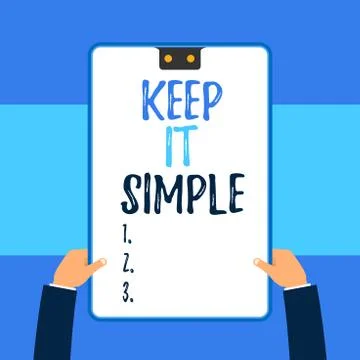 Handwriting text writing Keep It Simple. Concept meaning to make something easy Stock Illustration