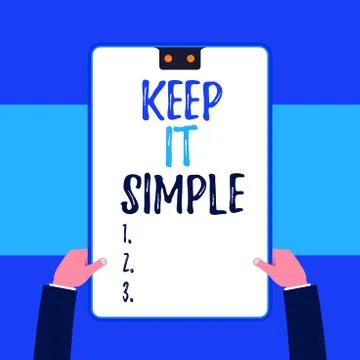 Handwriting text writing Keep It Simple. Concept meaning to make something easy Stock Illustration