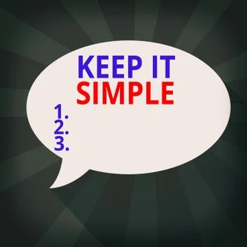 Handwriting text writing Keep It Simple. Concept meaning to make something easy Stock Illustration