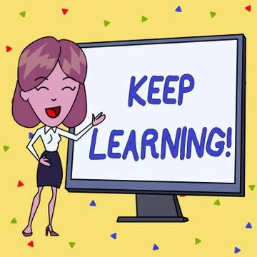 Handwriting text writing Keep Learning. Concept meaning Life long and selfmot Illustrazione stock