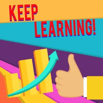 Handwriting text writing Keep Learning. Concept meaning Life long and selfmot Illustrazione stock