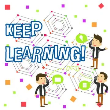 Handwriting text writing Keep Learning. Concept meaning Life long and selfmot Illustrazione stock