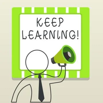 Handwriting text writing Keep Learning. Concept meaning Life long and selfmot 스톡 일러스트