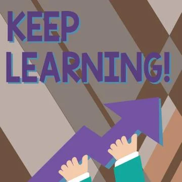 Handwriting text writing Keep Learning. Concept meaning Life long and Illustrazione stock