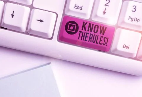 Handwriting text writing Know The Rules. Concept meaning set explicit or Stock Photos