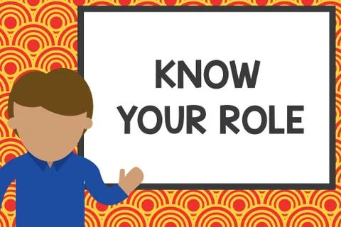 Handwriting text writing Know Your Role. Concept meaning end acting outside who Stock Illustration