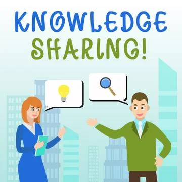 Handwriting text writing Knowledge Sharing. Concept meaning deliberate exchange 스톡 일러스트