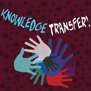 Handwriting text writing Knowledge Transfer. Concept meaning sharing or Stock Illustration