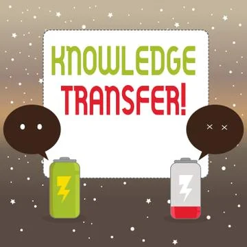 Handwriting text writing Knowledge Transfer. Concept meaning sharing or Stock Illustration