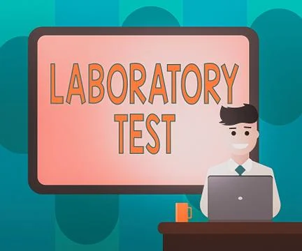 Handwriting text writing Laboratory Test. Concept meaning Determination of a Illustrazione stock