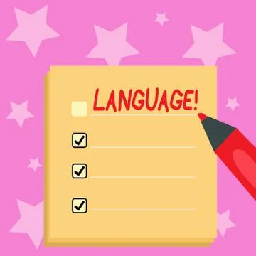 Handwriting text writing Language. Concept meaning Method of huanalysis Illustrazione stock