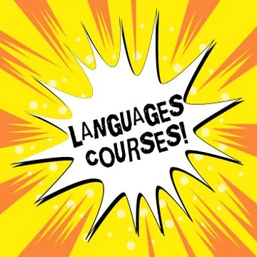 Handwriting text writing Languages Courses. Concept meaning set of classes or a Stock Illustration