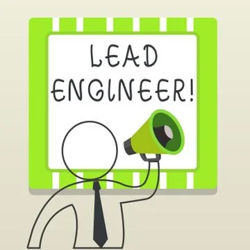 Handwriting text writing Lead Engineer. Concept meaning control his team and Stock Illustration