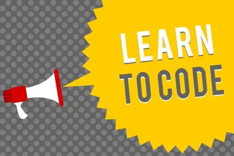 Handwriting text writing Learn To Code. Concept meaning Learn to write Software Stock Illustration