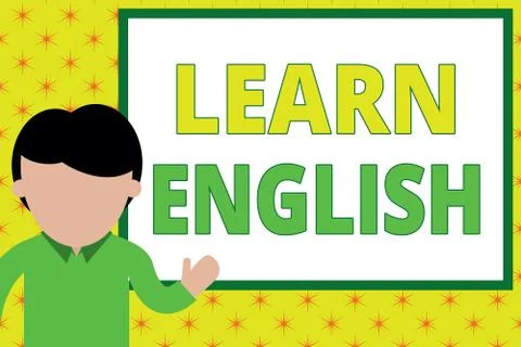 Handwriting text writing Learn English. Concept meaning Universal Language Easy Stock Illustration