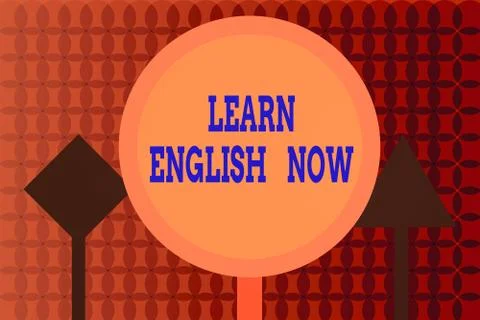 Handwriting text writing Learn English Now. Concept meaning gain or acquire Stock Illustration