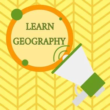 Handwriting text writing Learn Geography. Concept meaning study of physical Ilustración de archivo