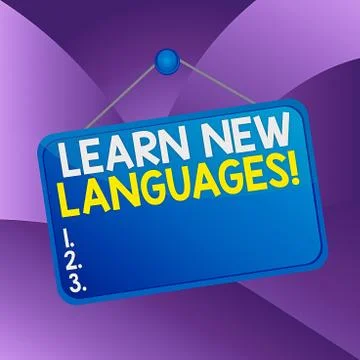 Handwriting text writing Learn New Languages. Concept meaning developing ability Stock Illustration