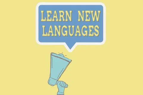 Handwriting text writing Learn New Languages. Concept meaning developing ability Illustrazione stock